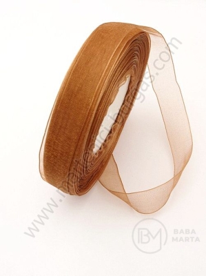 Panglică organza 15mm maro închis ~45 metri 451260