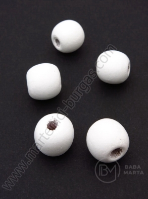 Bilă de lemn 14x13mm, gaură albă 4mm, 1 pachet 40g ~46buc 321172