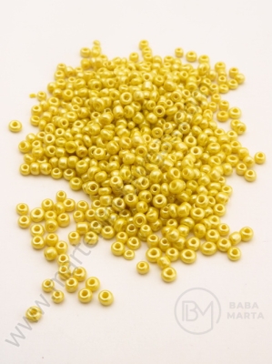 Mărgele de sticlă perlate galbene 2mm 50g 332127