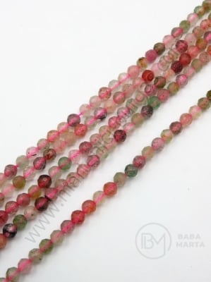 Cuarț căpșuni ~ bilă fațetă de 4 mm ~ 100 buc ~ 39 cm 1 greutate 353104