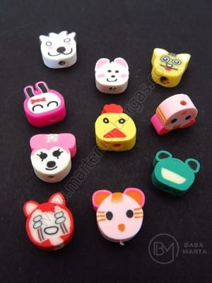Mărgele FIMO 9~12x8~12x4~5mm gaură mixtă 1.5mm 1 pachet 10 buc 312710