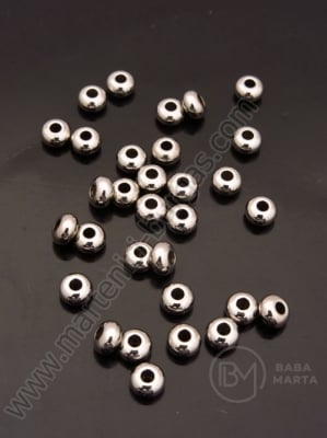 Mărgele 5x3mm OȚEL (304) culoare argintie 1 pachet 10 buc 307015