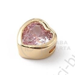Margele inimă 6x6x4.5mm alamă cu zirconiu cubic 1 bucată 305371