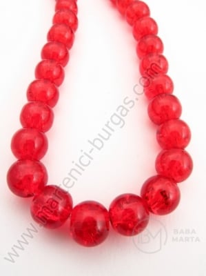 Bilă de vitola 8mm red craquelat 80cm ~105 buc 1 buc 343184