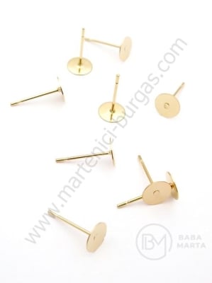 Închizatore cercei 12x6x0.8mm OȚEL (304) placat cu aur 1 pachet 4 buc 305745