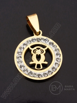 Pandantiv oțel cu cristal 20mm 1 buc 307419