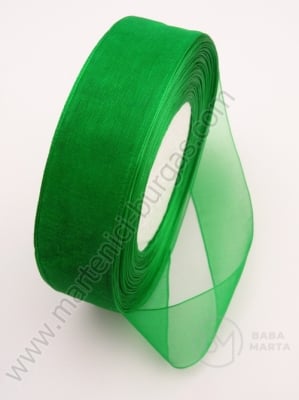 Panglică organza 25mm verde ~45 metri 451131