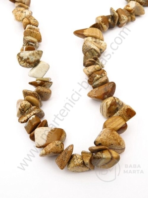 Șir de piatră naturală Jasper maro 8-12mm 85cm 1 buc 355423