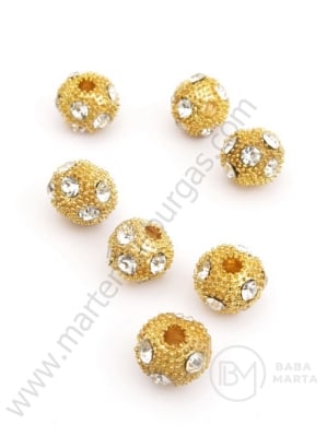 Margele cu crystale 10x~12~13mm color aurie 1 bucata 309894
