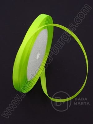 Panglică satinată 6mm verde electric ~22 meters 451204
