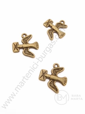 Pandantiv porumbel 18x20mm bronz antic 1 pachet 10 buc 308995
