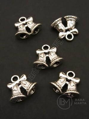 Clopoței de Crăciun 14x16x5mm, culoare argintie, 1 pachet, 10 buc. 306437