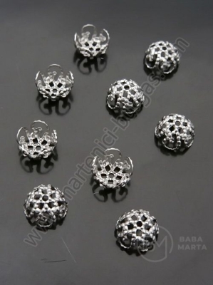 Capac de floare 8x4mm OȚEL (304) orificiu 1mm 1 pachet 20 buc 305763