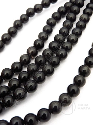 Bilă naturală de obsidian 6mm 38cm ~60 bucăți 1 buc 352539