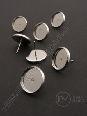 Bază cercei pentru încrustare 14mm argint NF 10 buc 301323