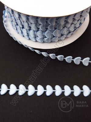 Panglică de satin 9,5 mm albastră cu inimioare, 1 pack, 5 meters, 451458