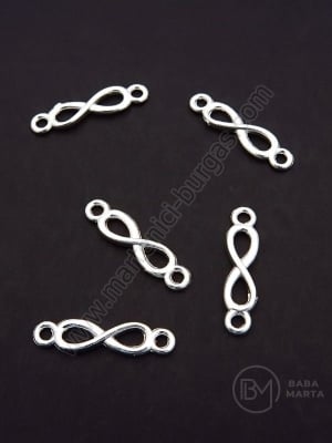 Element metalic infinit 20x5,5mm culoare argintie 1 pachet 20 buc 306560