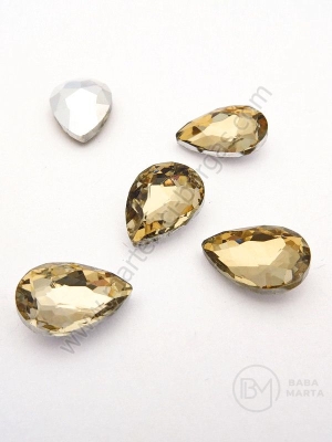 Glass stone (crystal) 10x14x5mm aurie pentru încrustare 1 pachet 5 buc 151749