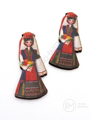 Figurină din lemn 45x18x2.5mm fecioară 1 pachet 10 buc 182448