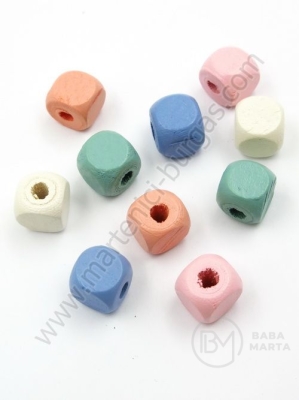 Cub de lemn 10x10mm, gaură mixtă 3,5mm, 1 pack 40g ~80buc 321349