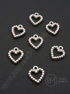 Pandantiv SSV inimă 17x15mm culoare argintie 1 pachet 60 buc 318437