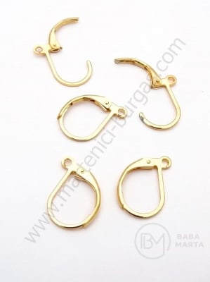 Închizatore cercei 15x10x1.5mm OȚEL (304) placat cu aur 1 pachet 4 buc 305744