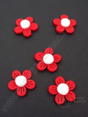 Floare din fetru red 22mm 1 pachet 10 bucati 181720