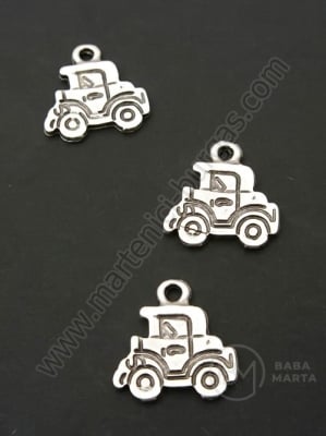 Pandantiv metalic 16x15mm culoare argintie gaură 2mm 1 pachet 10 buc 306395