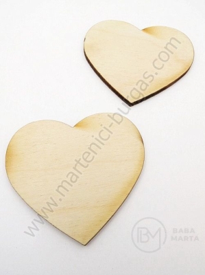 Inimă din lemn 60x54x4mm 1 pack 5 pcs 182295