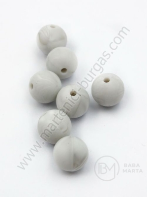 Bilă de mărgele din silicon 12mm gaură 1.5mm 1 paquet 5 buc 317053