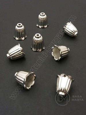 Margele SSV pălărie 11x12mm argintiu gaură 1.5mm 1 pachet 50 buc 318656