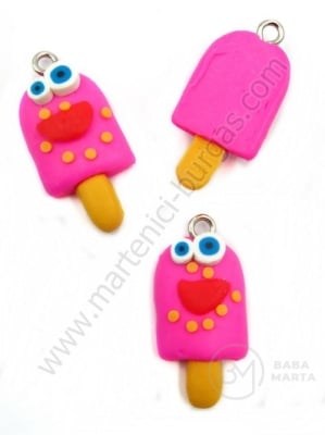 Pendant ice cream din rășină ~28x~16mm gaură 2mm 1 pachet 2 buc 335883