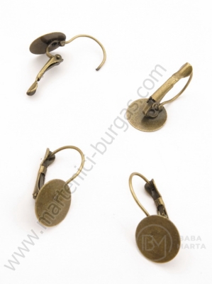 Vârf cercei 26x14mm culoare bronz antic 1 pachet 10 buc 301823