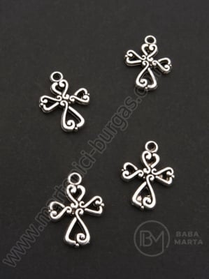 Pandantiv metalic 19x14mm culoare argintie 1 pachet 10 buc 308987