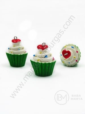 Pendant din rășină cupcake-muffin ~30x~24mm gaură 2mm 1 paquet 2 buc 335865