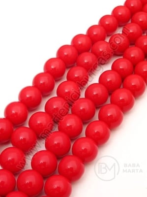 Pahar margele 10mm roșii 80cm ~80 bucăți 1 bucată 343766