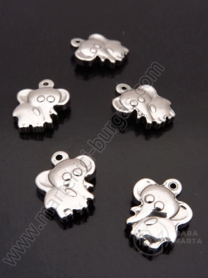 Pandantiv OȚEL elefant 14,5x13x3mm 1 pachet 2 buc 307203