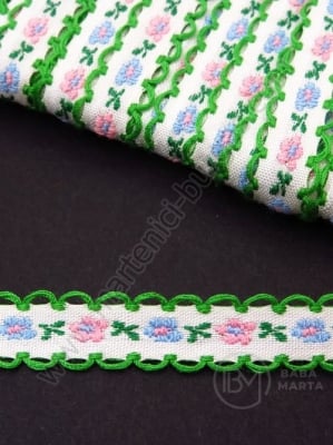 Panglică cu flori 13mm 1 pachet ~20 metri 411202
