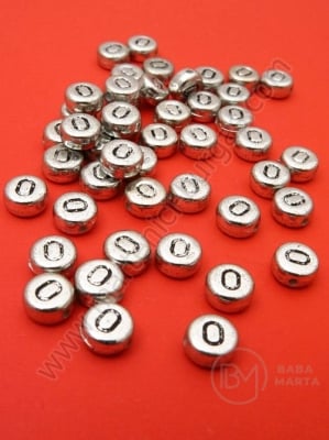 Mărgele 7x4mm litera O metalică gaură 1mm 1 pachet 100 buc 318614