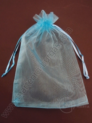 Saculet pentru bijuterii 13x18cm organza albastru 1 pachet 10 buc 461093