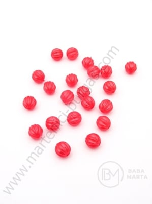 Mărgele în relief 6mm perla roșie 1 pachet 40g ~380 buc 312095