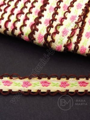 Panglică cu flori 13mm 1 pachet ~20 metri 411208