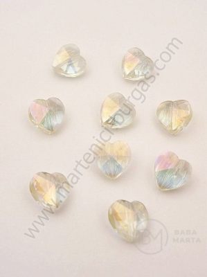 Inimă cristal 10x10x7mm imitație Swarovski galben efect deschis AV 1 pachet 5 buc 335395