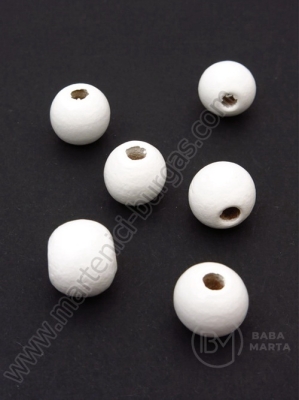 Bilă de lemn 12x11mm gaură albă 4mm 1 pachet 40g ~68buc 321171