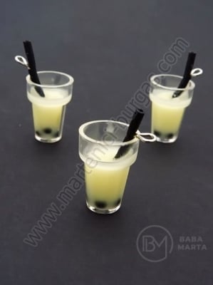 Pandantiv borcan plastic 20x13mm cu cocktail de fructe 1 paquet 2 pieces 335558