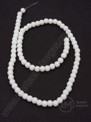 Mărgele de sticlă 4mm gaură albă 1mm ~80 bucăți 1 bucată 343494