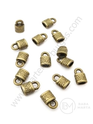 Varf metalic 10x6.5x4mm culoare bronz antic gaură 3x2mm 1 pachet 10 buc 308085
