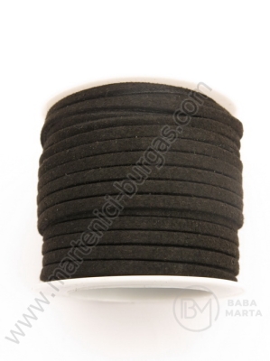 Panglică din piele întoarsă naturală 3x1.5mm neagra 5 meters 421057
