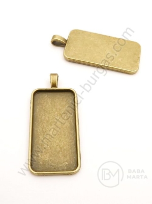 Pandantiv 49x22mm baza bronz antic pentru instalare 38x18mm 1 pachet 2 buc 306808