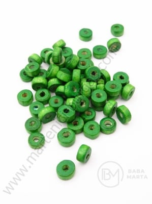 Șaibă de lemn 6x3mm verde gaură 2mm 1 pack 40g ~660buc 321140